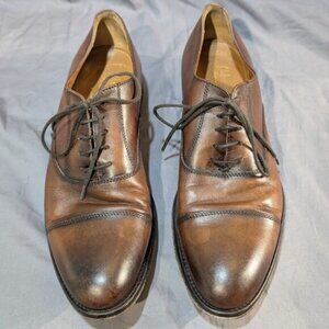 Antonio Maurizi Brown Leather Oxford Derby Shoes Men Size 40 Custom Grade